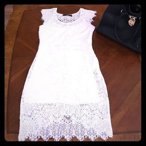 White crochet lace sexy mini dress summer spring